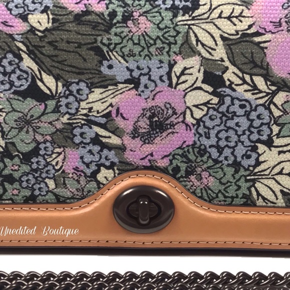 COACH Chain Clutch With Heritage Floral Crossbody - Picture 11 of 14